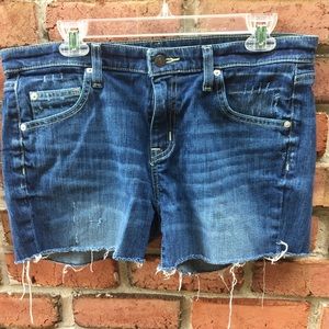 MOSSIMO Boyfrend Denim Shorts Distressed Raw 10